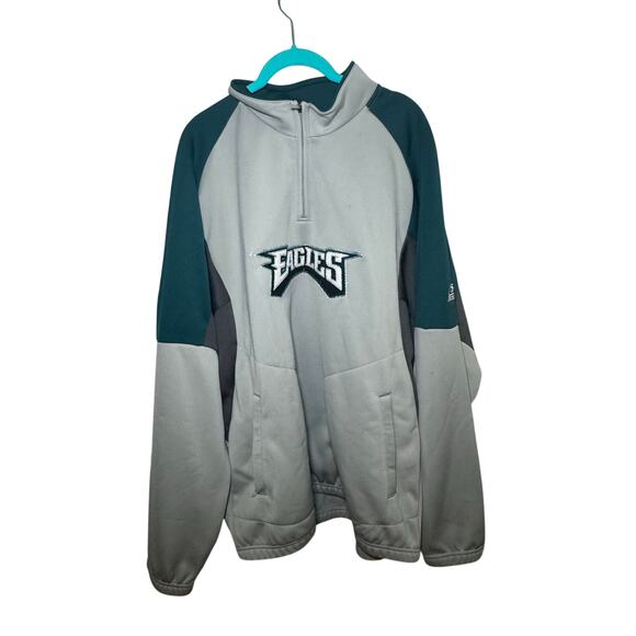 Reebok Other - Vintage Reebok Philadelphia Eagles 1/4 Zip Fleece Pullover Gray Men's XL Y2K